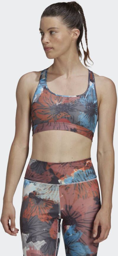 Adidas Performance Powerreact Training Medium-Support Allover Print Beha