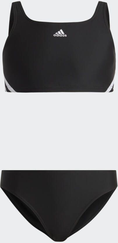 Adidas Perfor ce crop bikini zwart wit Gerecycled polyamide Logo 152