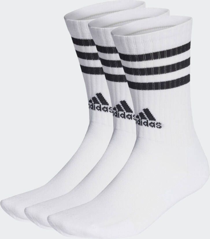 Adidas Perfor ce sportsokken set van 3 wit zwart Katoen 28-30