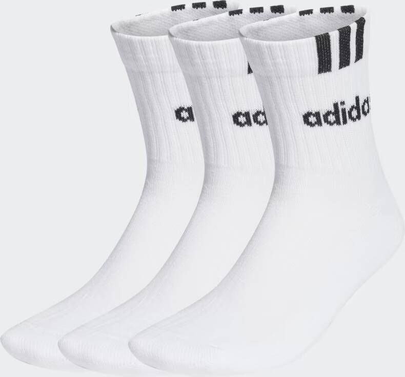 Adidas Sportswear Cushion Linear 3 Streifen Crew Sokken (3 Pack) Middellang white black maat: 37-39 beschikbare maaten:37-39 40-42 43-45