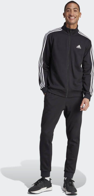 Adidas 3 Stripes Volledige Ritssluiting Fleece Black Heren