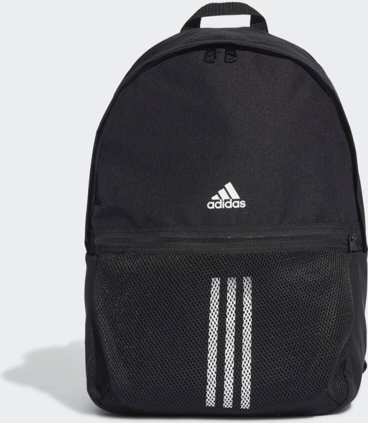 Adidas Zwarte Print Rugzak met Rits en Zakken Black Heren