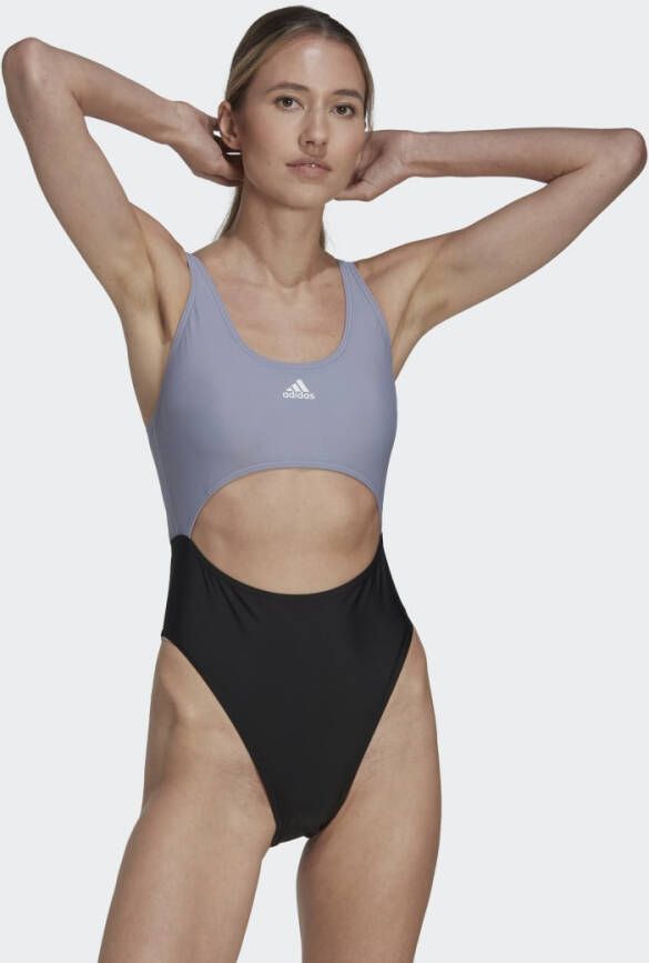 Adidas Dames zwempak uit 1 stuk Colorblock Paars Dames