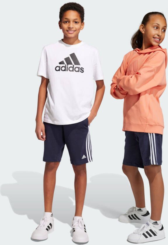 Adidas Sportswear sweatshort donkerblauw wit Korte broek Katoen 164