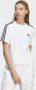 Adidas 3-Stripes Badge of Sport Crop T-Shirt White Black- Dames White Black - Thumbnail 1