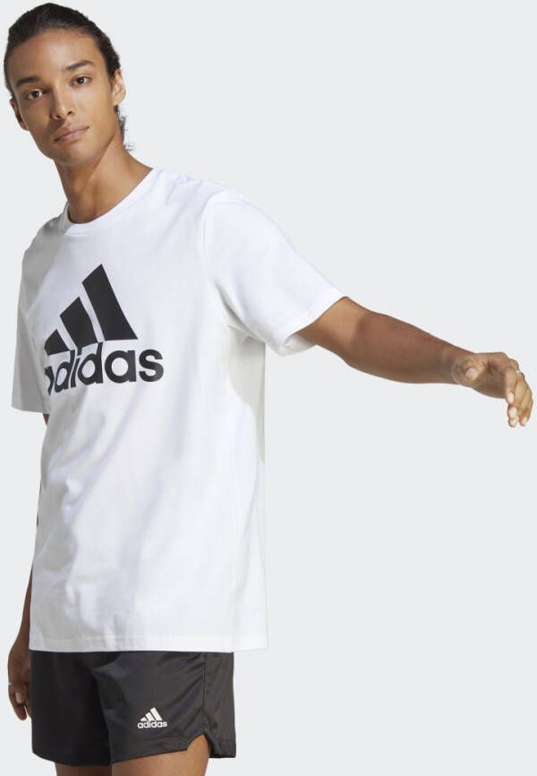 Adidas Essentials Single Jersey Big Logo T-Shirt Wit Heren