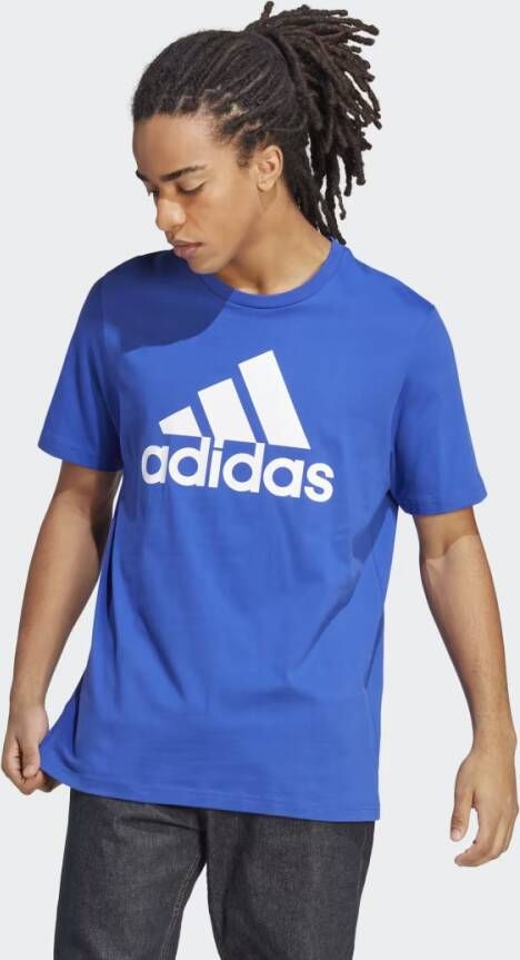 Adidas Essentials Single Jersey Big Logo T-shirt Blue Heren