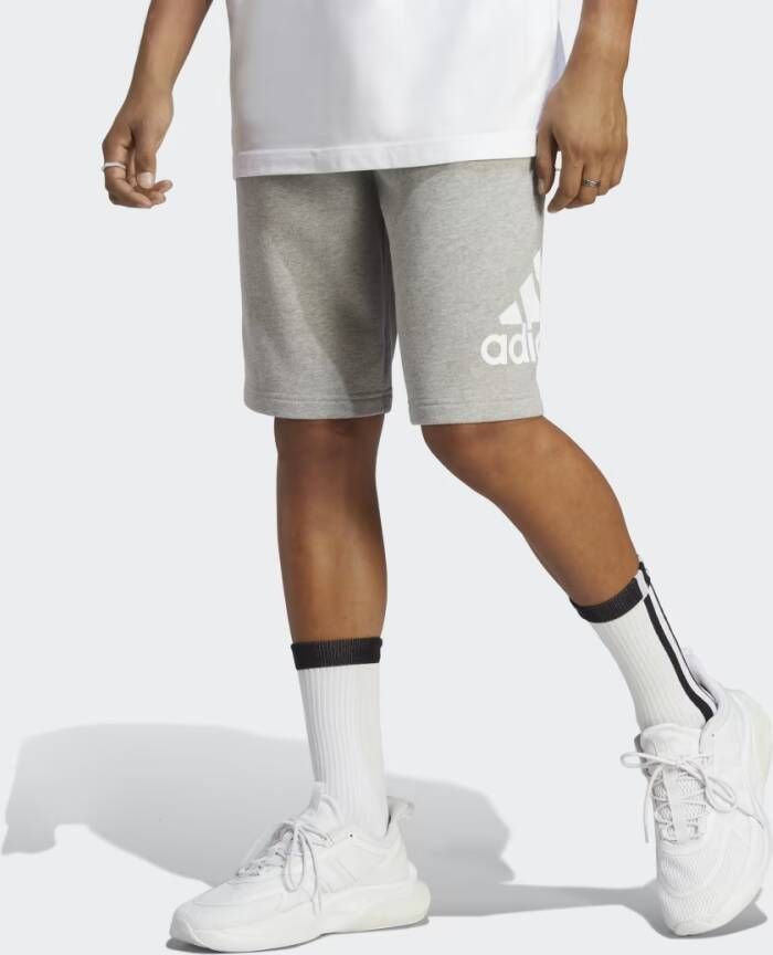 Adidas Badge Of Sport Large Logo French Terry Shorts Medium Grey Heather- Heren Medium Grey Heather