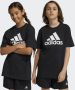 Adidas Sportswear T-shirt zwart wit Katoen Ronde hals Logo 152 - Thumbnail 1