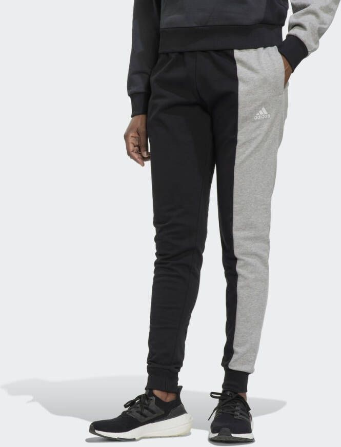 Adidas essentials colorblock joggingbroek zwart grijs dames