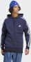 Adidas Sportswear Capuchonsweatvest ESSENTIALS 3-STRIPES CAPUCHONJACK comfortabel materiaal van katoenmix (1-delig) - Thumbnail 1