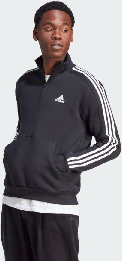 Adidas Sportswear Essentials Fleece 3-Stripes Sweatshirt met Korte Rits