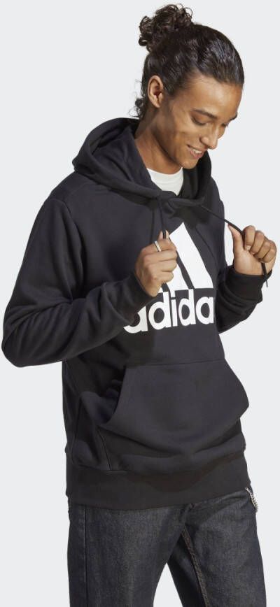 Adidas Zwarte French Terry hoodie met groot logo voor heren Black Heren
