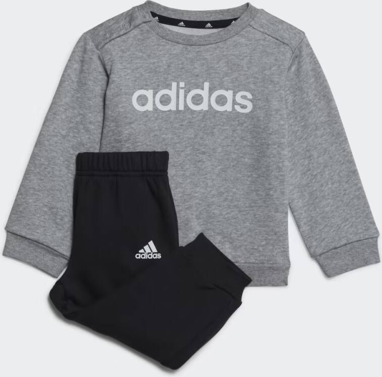 Adidas Sportswear joggingpak grijs melange zwart Katoen Ronde hals 62