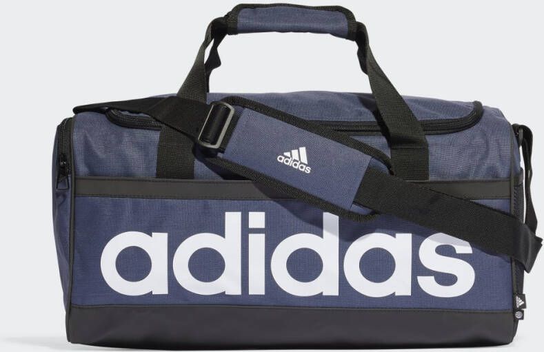 Adidas Perfor ce sporttas Lineair Duffel M 39L blauw zwart wit Logo