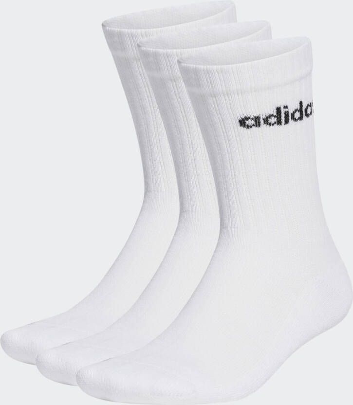 Adidas Sportswear Cushion Linear Crew Sokken (3 Pack) Lang Kleding white black maat: 37-39 beschikbare maaten:37-39 40-42 43-45