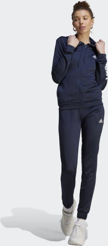 Adidas Dames Blauw en Wit Linear Trainingspak Blue Dames