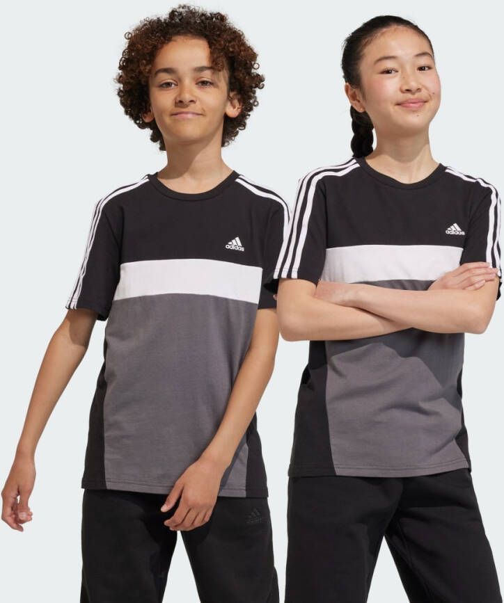 Adidas Sportswear T-shirt zwart grijs wit Katoen Ronde hals Meerkleurig 128
