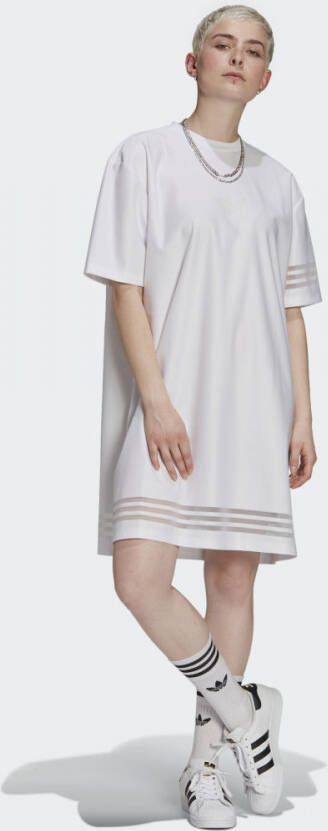 Adidas Witte Tee Jurk met Logo Detail White Dames