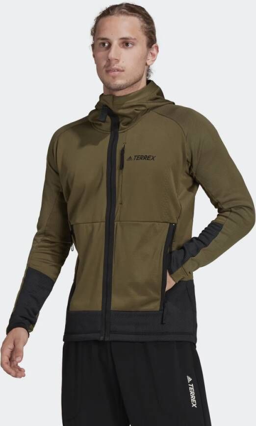 Adidas TERREX Functioneel shirt TERREX TECH FLOOCE HOODED HIKING FLEECEJACK
