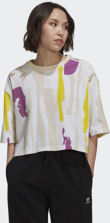 Adidas Originals Thebe Magugu Allover Print Crop T-shirt