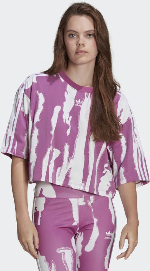 Adidas Originals Thebe Magugu Allover Print Crop T-shirt