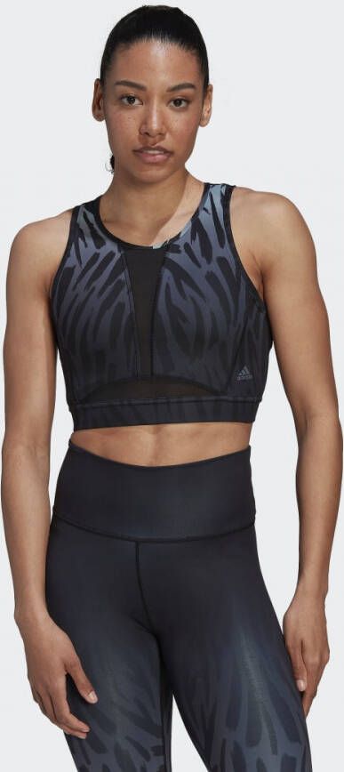 Adidas Performance adidas Training Light-Support Long-Line Tiger-Print Beha
