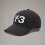 Y-3 Logo Geborduurde Baseballpet van Gerecycled Polyester Black Heren - Thumbnail 1