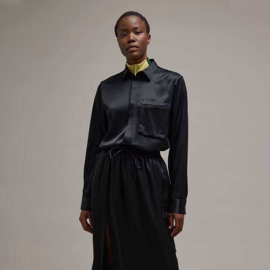 Y-3 Tech Silk Shirts Black Dames