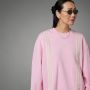 Adidas Oversized Katoenen Sweatshirt met Strepen Pink Dames - Thumbnail 5
