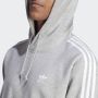 Adidas Originals Klassieke 3-Stripes Hoodie Sweater Gray Heren - Thumbnail 5