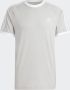 Adidas Grijze 3-Stripes Tee Crew-Neck Shirt Gray Heren - Thumbnail 6