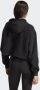 Adidas Zwarte Cropped Hoodie Pluche Interieur Black Dames - Thumbnail 3