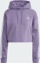 Adidas Originals Adicolor 3-streifen Cropped Hoodie Hoodies Dames shadow violet maat: S M beschikbare maaten:S M L XL - Thumbnail 4
