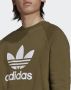 Adidas Klassieke Trefoil Crewneck Sweatshirt Olijf Wit Green Heren - Thumbnail 3
