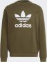 Adidas Klassieke Trefoil Crewneck Sweatshirt Olijf Wit Green Heren - Thumbnail 6