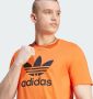 Adidas Originals Oranje Geribbelde Crew Neck T-Shirt voor Heren Oranje Heren - Thumbnail 5