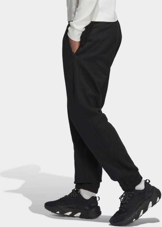 Adidas Originals Zwarte French Terry Sweatpants met Geborduurd Klaverblad Black Heren - Foto 3
