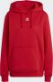 Adidas Originals Rode Hoodie Adicolor Essentials Fleece Rood Dames - Thumbnail 4