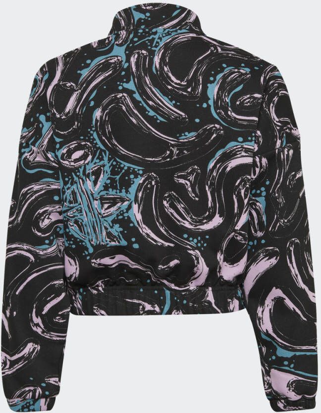 Adidas Originals Allover Print Crop Sweatshirt
