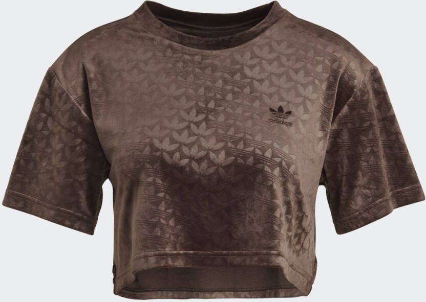 Adidas Originals Crop Velvet Embossed Monogram T-shirt