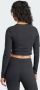 Adidas Originals Zwarte Geribbelde Korte Mouw T-shirt voor Dames Zwart Dames - Thumbnail 5