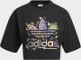 Adidas Eenheid Crop Tee Zwart Multi Korte Mouw Black Dames - Thumbnail 5
