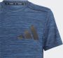 Adidas Sportswear sport T-shirt blauw melange donkerblauw Jongens Polyester Ronde hals 140 - Thumbnail 4