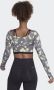 Adidas Performance Hyperglam Cut 3-Stripes Croptop met Lange Mouwen - Thumbnail 3