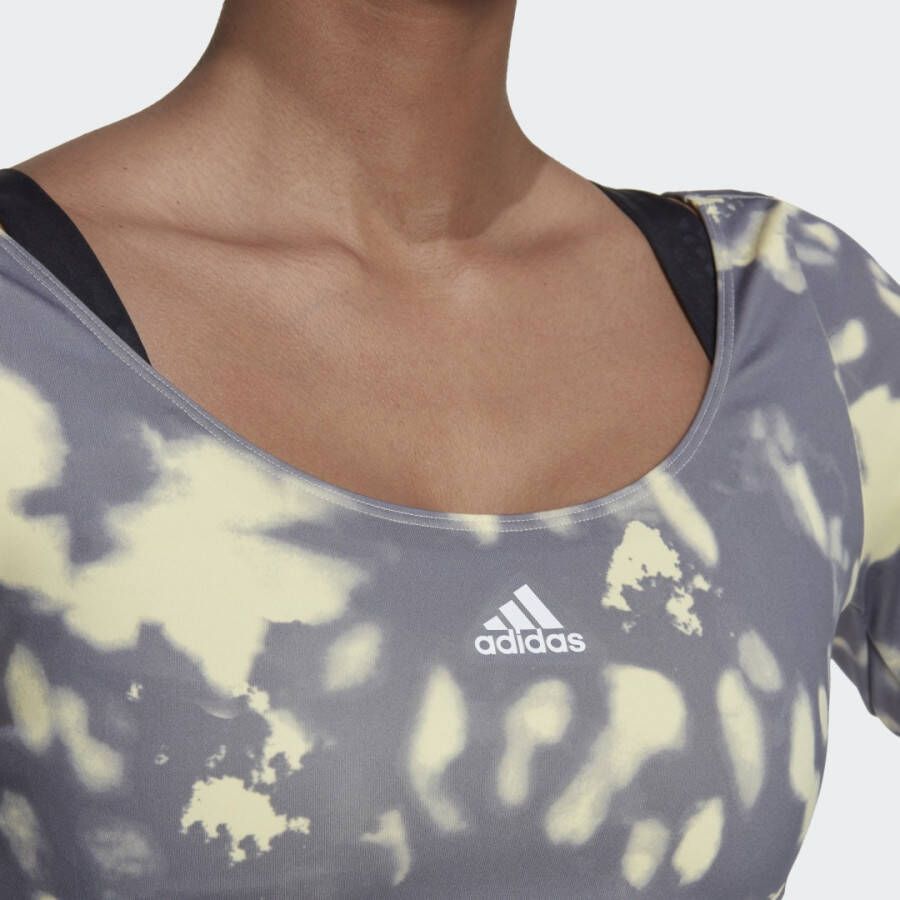 Adidas Performance Hyperglam Cut 3-Stripes Croptop met Lange Mouwen