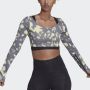 Adidas Performance Hyperglam Cut 3-Stripes Croptop met Lange Mouwen - Thumbnail 6