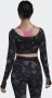 Adidas Performance Trainingsshirt HYPERGLAM CUT 3-STREIFEN LONG SLEEVE CROP-TOP - Thumbnail 3