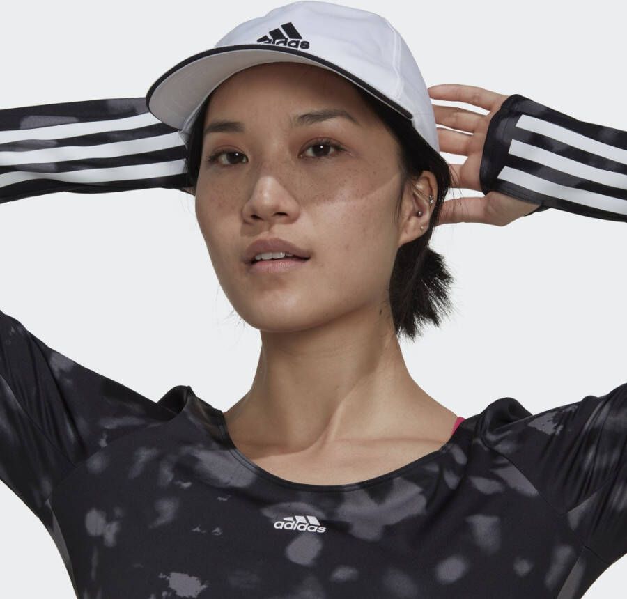 Adidas Performance Hyperglam Cut 3-Stripes Croptop met Lange Mouwen