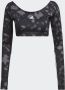Adidas Performance Trainingsshirt HYPERGLAM CUT 3-STREIFEN LONG SLEEVE CROP-TOP - Thumbnail 6